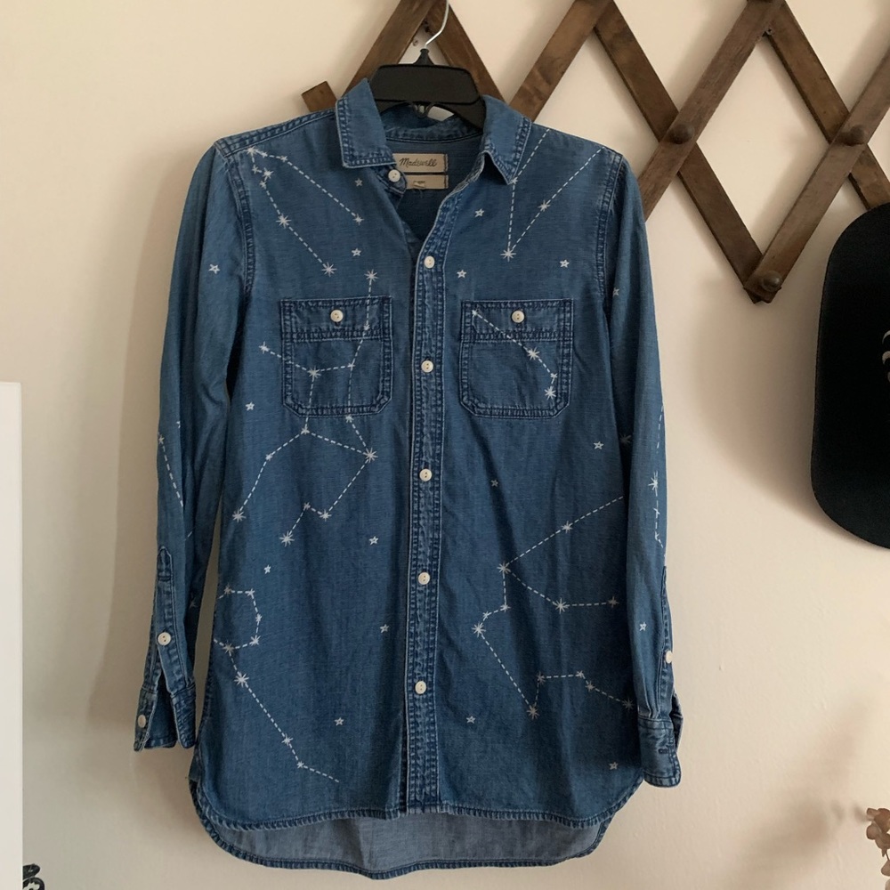 Madewell constellation button up denim shirt